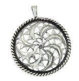 Solid Sterling Silver Cutting Fan Design Pendant»P319