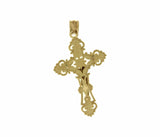 ¦Solid 14k Yellow Gold INRI Latin Jesus Crucifix 53 mm Height Cross Pendant »G16
