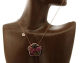 Sliced 10.8 CT Multi Sapphire & Diamonds 14K Gold Flower Necklace Size 16"-18"