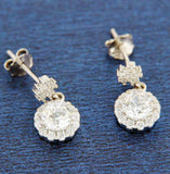 ¦Women's 925 Sterling Silver Round White CZ Dangle Earring»E311