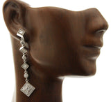 18K White Gold 1.80 CT Diamonds F VS2 2.5" Long Drop Earring »BL14