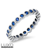 ▌925 Sterling Silver Blue CZ Eternity Band Ring Size 4,5,6,7,8,9,10 » R419
