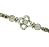¦925 Sterling Silver Four Leaf Mother of Pearl Bali Bracelet Size 7" » B213