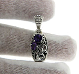 ¦Solid Sterling Silver Cut Out Cluster Amethyst Pendant FREE SHIPPING»  P44