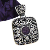 ¦Solid 925 Sterling Silver Amethyst Cut-Out Cluster Flower Pendant NEW!! » P47