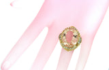 20.42 CT Morganite & 1.25 CT Diamonds in 14K Yellow Gold Cocktail Ring