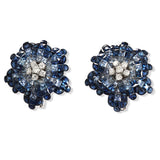 18K White Gold Diamonds & Invisible Set 34.26 CT Blue Sapphire  Earrings »BL3026