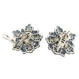 18K White Gold Diamonds & Invisible Set 34.26 CT Blue Sapphire  Earrings »BL3026