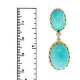 Vintage CELLINO 18K Yellow Gold Diamond Blue Turquoise Earrings »U517