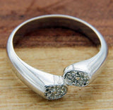 Solid Sterling Silver Diamond Engagement Ring»R223