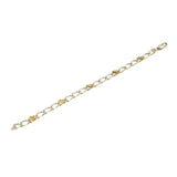 Tiffany & Co 18K Yellow Gold 925 Silver Figaro Chain Bracelet Size 7" » U211