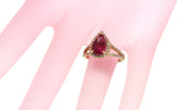 1.13 Rose Cut Ruby & 0.90 CT Diamonds in 14K Rose Gold Teardrop Ring