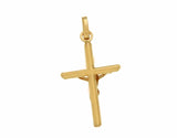 ▌Solid 14k Yellow Gold INRI Latin Jesus Crucifix  33mm Height Cross Pendant »G14