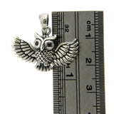 925 Sterling Silver Red CZ Eyes Owl Luck Pendant »P712