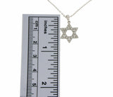 0.26 CT Diamonds 18K Gold Star of David Pendant 14K Gold Chain Necklace Size 18"
