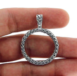 Solid Sterling Silver Wheat CIRCLE OF LIFE Pendant-NEW» P312