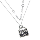 Solid Sterling Silver Locket Purse With Adjustable 16" to18" Chain Necklace»P121