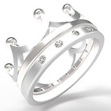 925 Sterling Silver Cz Crown Eternity Ring with Band Size 5 6 7 8 9 10» R47