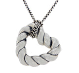 David Yurman 925 Sterling Silver Metallic Cable Heart Necklace Size 24"»U54 $375