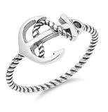 ▌925 Sterling Silver Plain Anchor Ring Size 4,5,6,7,8,9,10»U86