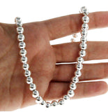 ¦Solid 925 Sterling Sterling 8MM Ball Beads Italy Necklace Size 16",18",20"»C28