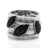 Beautiful Black Diamond Solid Sterling Silver Designer Ring » R228