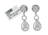 ▌18K White Gold 2.40 CT Marquise & Round invisible Set Diamonds Earrings »N112