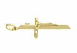 ▌Solid 14k Yellow Gold INRI Latin Jesus Crucifix 2.1" Height Cross Pendant »G122