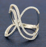 ▌Women's 925 Sterling Silver PAVE White CZ "X" Ring Size 5,6,7,8,9,10 » R91