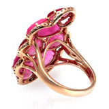 Fancy Rose Cut Multi Pink Sapphires & Diamonds 14K Rose Gold Ring Size 7 »N17