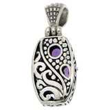 ¦Solid Sterling Silver Cut Out Cluster Amethyst Pendant FREE SHIPPING»  P44