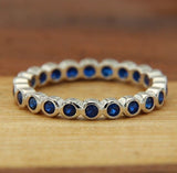 ▌925 Sterling Silver Blue CZ Eternity Band Ring Size 4,5,6,7,8,9,10 » R419