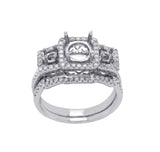 18K White Gold 0.56 CT Diamonds Semi Mount Engagement With Band Ring Size 6»N12