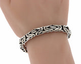 ▌Unisex 925 Sterling Silver 8mm Byzantine Bali Bracelet Size 8", 8.5", 9" »B46