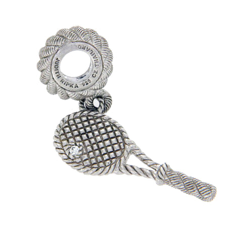 Judith Ripka 925 Sterling Silver Tennis Racket Bead Pendant »U417