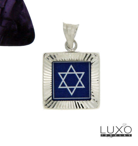 ¦925 Sterling Silver Diamond Cut David Of Star Jewish Israel Pendant » P610