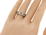 18K White Gold 0.67 Ct Diamonds Bridal Wedding Band Ring Size 6.5  »NP17