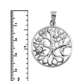 ▌925 Sterling Silver Crescent  Moon Sun & Tree of life Pendant »P73