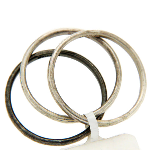 Authentic GURHAN 925 Sterling Silver Set of 3 Midnight Band Ring Size 6.5 »$520