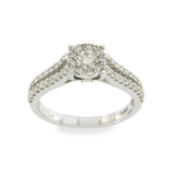 14K White Gold 0.82 CT Diamonds Engagement Ring Size 7 »N24