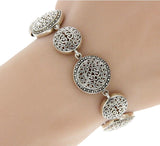 ¦925 Sterling Silver Art Bali Round Bracelet Size 5 1/2" » B31