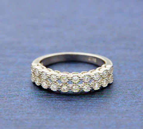 ▌Women's 925 Sterling Silver White CZ Eternity Band Ring Size5,6,7,8,9,10»R13/5