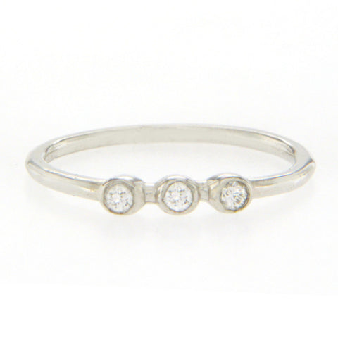 14K White Gold 0.15 CT White Diamonds Wedding Band Ring