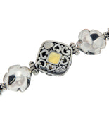 ¦925 Sterling Silver Bali Citrine Flower Bracelet Size 7.1/4" » B38