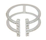 ▌Modern 18K White Gold 0.54 Ct Diamond T Wire Ring Size 6.5 » U221