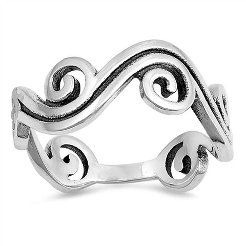 Wave Plain 925 Sterling Silver 7.5 mm Ring Size 4,5,6,7.8.9,10 » R319