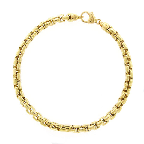 Authentic Tiffany & Co. 18K Yellow Gold 5mm Box Link Bracelet Size 8" U25