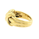 Vintage Tiffany & Co. 18K Yellow Gold Large Knot 1990 "X" Ring Size 6.5 »U114