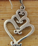 925 Sterling Silver Hony Cz Heart Swirl Earring»E15