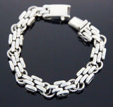 ▌Men's/Women's 925 Sterling Bali Art Link Chain Bracelet Size 6.5",7",7.5"»B317